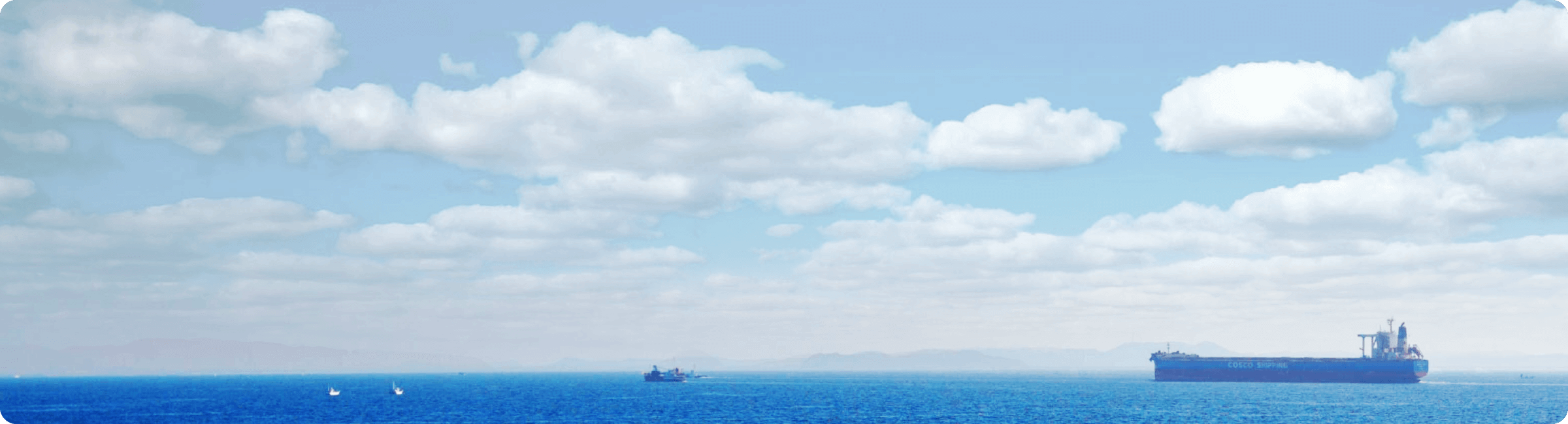 Ship sailing across the open sea